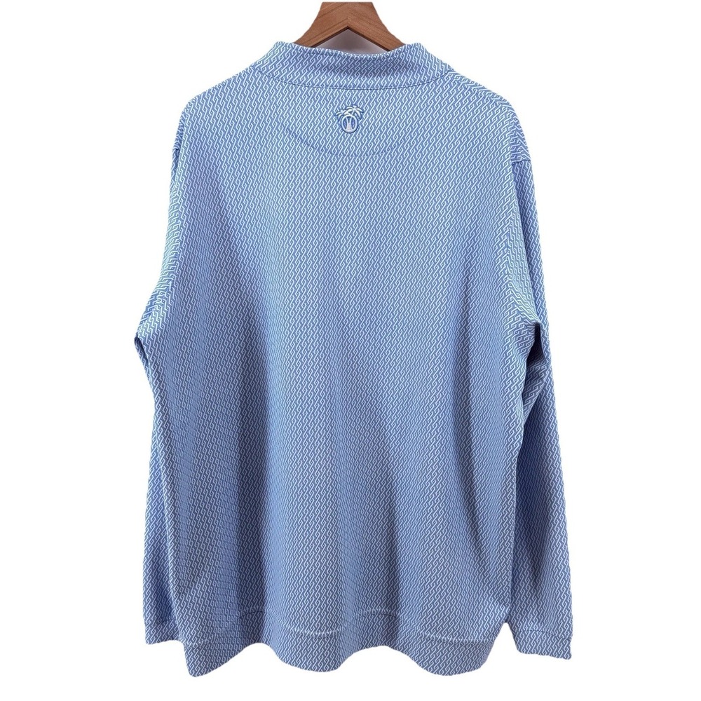 USA Palm Mens XXL 1/4 Zip Golf Pullover Light Blue Geometric Performance - Picture 4 of 12